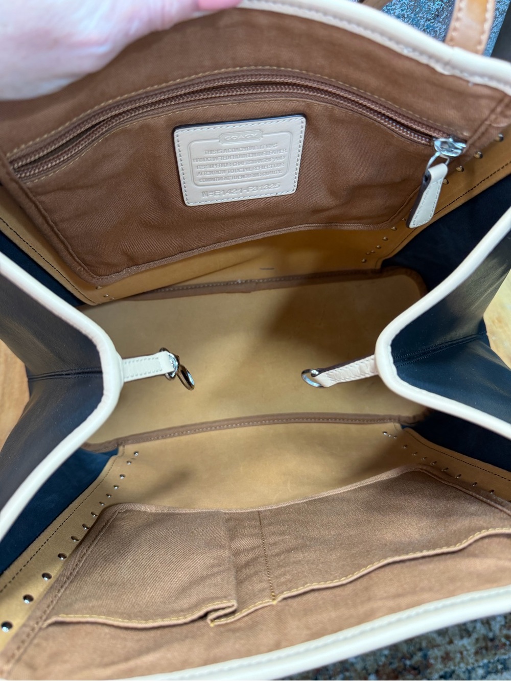 Coach 2014 Old Money Metro Studded Leather Tote Brown/Black (EUC) - Picture 16 of 16